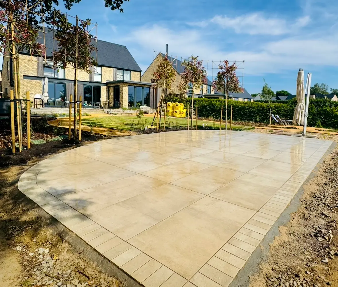 Porcelain patio installation project