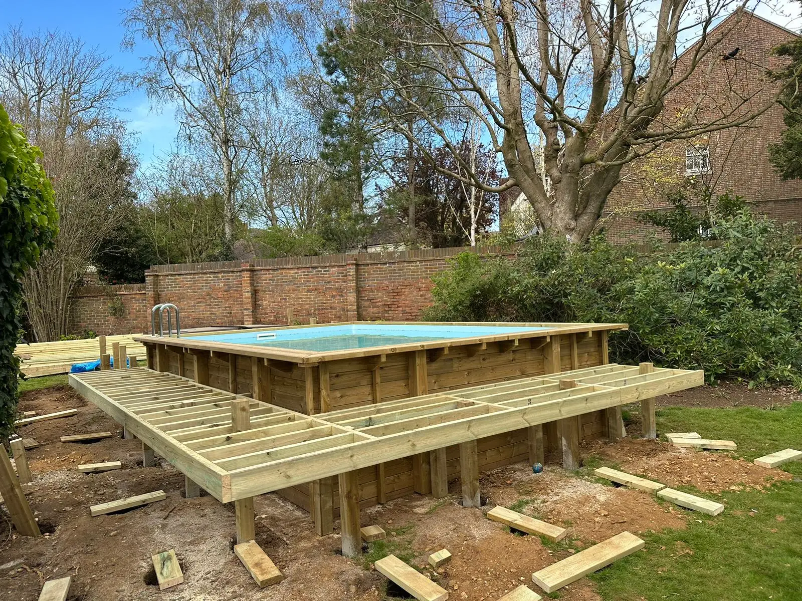 Wooden swimming pool